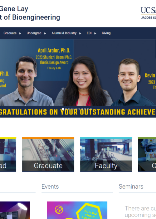 UCSD BE website homepage